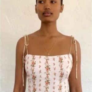 Reformation Floral White Camisole